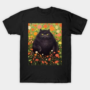 Feline Garden Delight: Cats Amongst a Bouquet of Blooms - Sampson T-Shirt